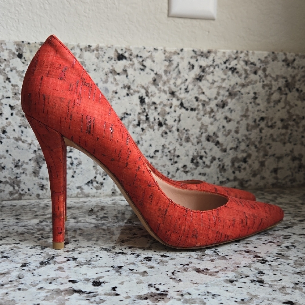 Stuart Weitzman Naughty Coral Cork Pumps US Sz 10 - Picture 6 of 12